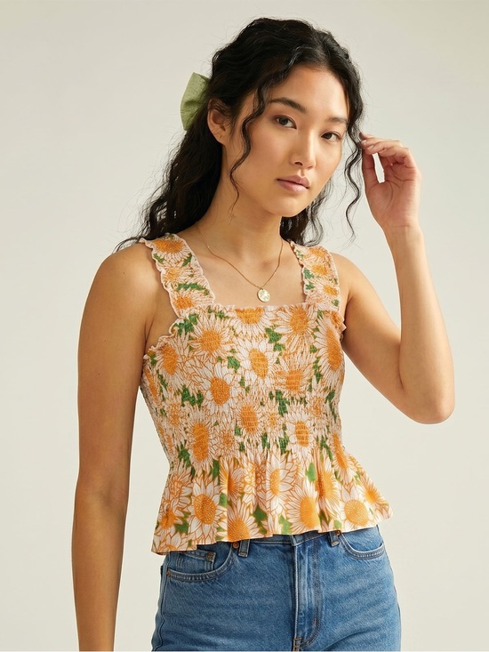 Anthropologie Tops - EUC Anthropologie Conditions Apply Katilia smocked floral tank top